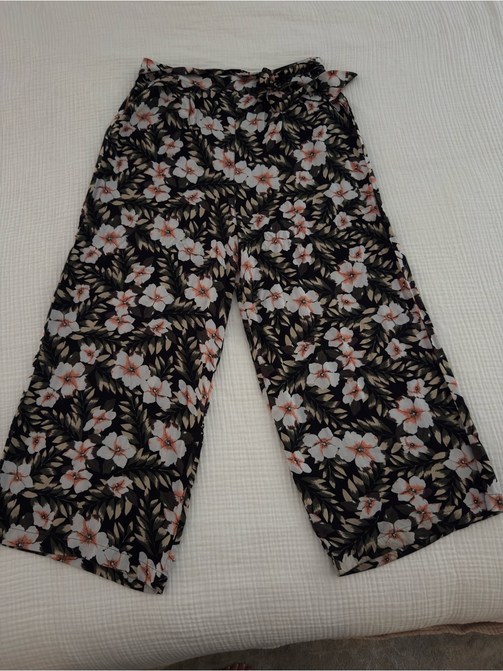 Volcom Black Floral Wide Leg Pants